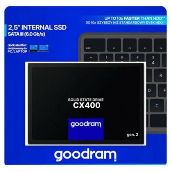 Накопичувач SSD  256GB Goodram CX400 Gen.2 2.5" SATAIII 3D TLC (SSDPR-CX400-256-G2)