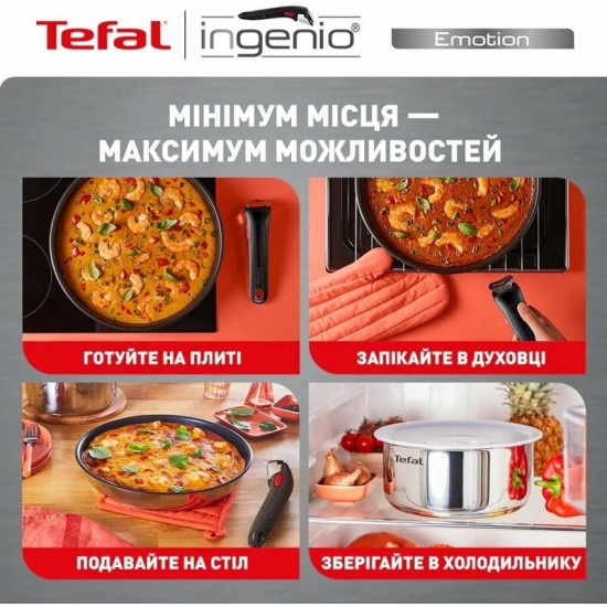 Набір посуду Tefal Ingenio Emotion 13 предметів (L897SD74)