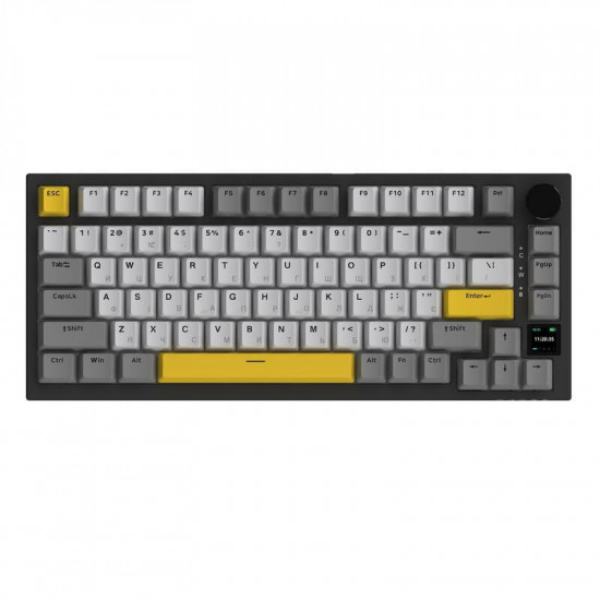 Клавіатура бездротова Ajazz AK820 Pro Flying Fish Switch Black RGB With Screen (AK820PRO-FF-BGY)