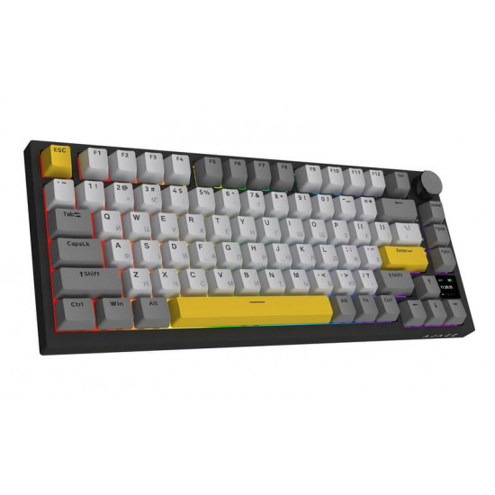 Клавіатура бездротова Ajazz AK820 Pro Flying Fish Switch Black RGB With Screen (AK820PRO-FF-BGY)