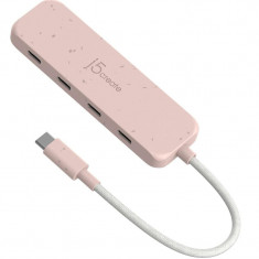 USB-хаб J5create 4 USB-C Red (JCH345ER-N)