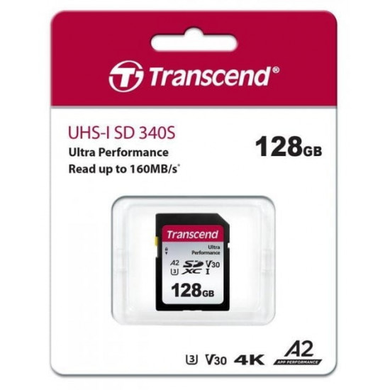 Карта пам`яті SDXC 128GB UHS-I/U3 Class 10 Transcend 340S R160/W90MB/s 4K (TS128GSDC340S)