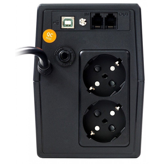 Джерело безперебійного живлення NJOY Horus Plus 600 (PWUP-LI060H1-AZ01B) Lin.int., AVR, 2 x евро, USB, LCD, пластик