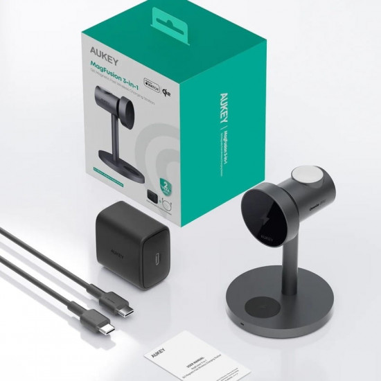 Бездротовий зарядний пристрій Aukey MagFusion 3-in-1 15W Black (LC-MC311)