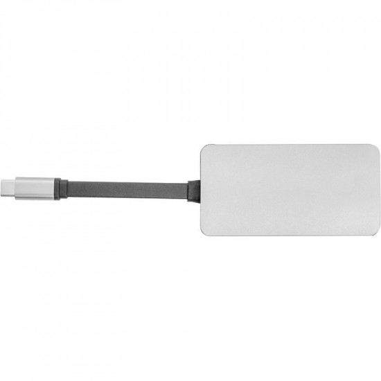 Концентратор USB-C PowerPlant CA911691 USB-C-2хUSB3.0, HDMI, RJ45, USB-C