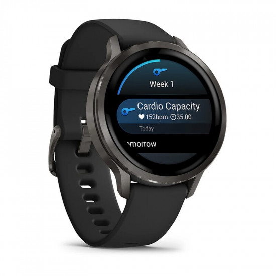 Смарт-годинник Garmin Venu 4 41mm Slate Bezel with Black Silicone Band (010-03013-02)