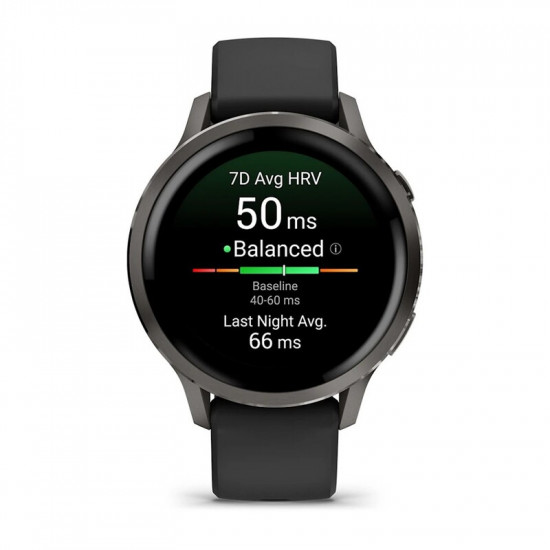 Смарт-годинник Garmin Venu 4 41mm Slate Bezel with Black Silicone Band (010-03013-02)