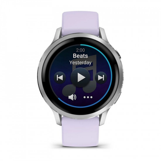 Смарт-годинник Garmin Venu 4 41mm Silver Bezel with Periwinkle Silicone Band (010-03013-01)