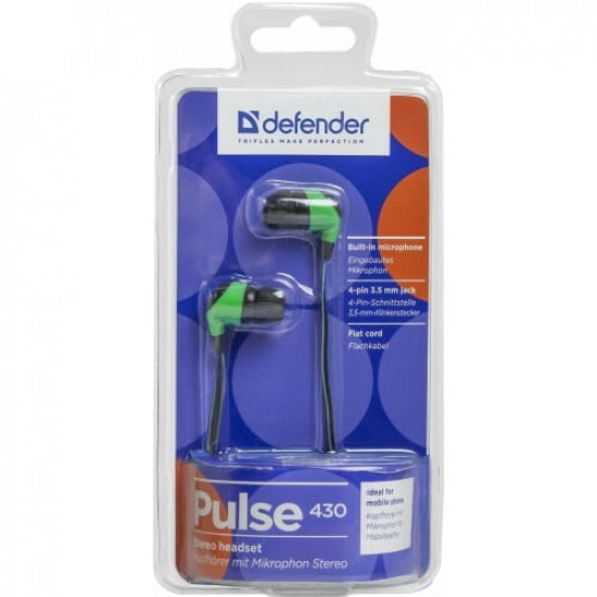 Гарнiтура Defender Pulse 430 Black/Green (63434)