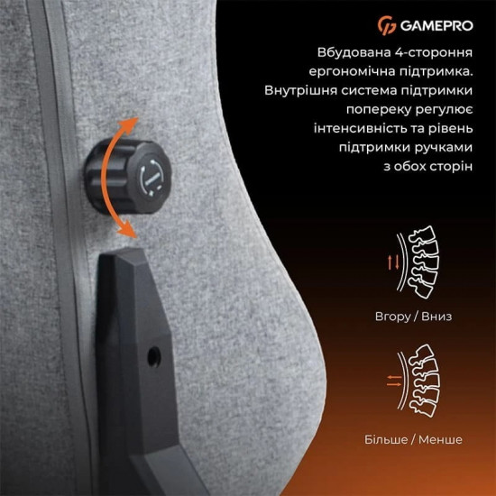 Крісло для геймерів GamePro GC775G Fabric Gray