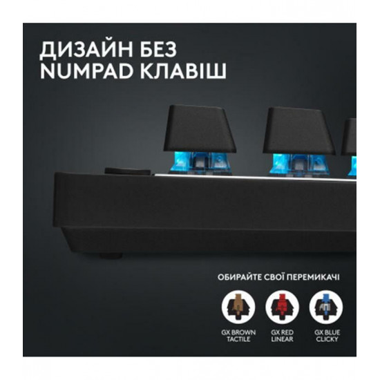 Клавiатура бездротова Logitech G PRO X TKL Lightspeed Black Tactile (920-012136)