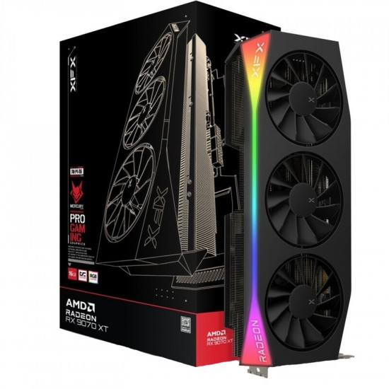 Відеокарта AMD Radeon RX 9070 XT 16GB GDDR6 Mercury OC Gaming Edition With RGB XFX (RX-97TRGBBB9)