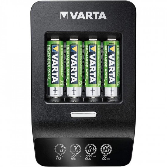 Мережевий зарядний пристрій Varta LCD Ultra Fast Plus Charger + 4 х Ni-Mh AA 2100 mAh (57685101441)