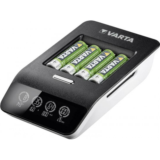 Мережевий зарядний пристрій Varta LCD Ultra Fast Plus Charger + 4 х Ni-Mh AA 2100 mAh (57685101441)