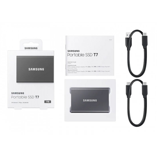 Накопичувач зовнішній SSD 4TB Samsung T7 Titan Gray (MU-PC4T0T/WW)