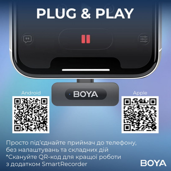 Мікрофон BOYA BY-V20 Type-C Black