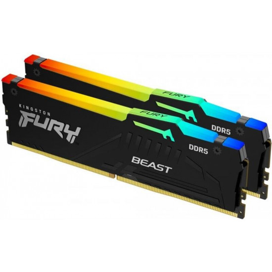 Модуль пам`яті DDR5 2x16GB/5600 Kingston Fury Beast RGB Black (KF556C36BBEAK2-32)