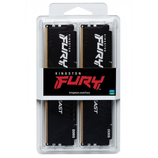 Модуль пам`яті DDR5  2x16GB/6000 Kingston Fury Beast Black (KF560C36BBE2K2-32)
