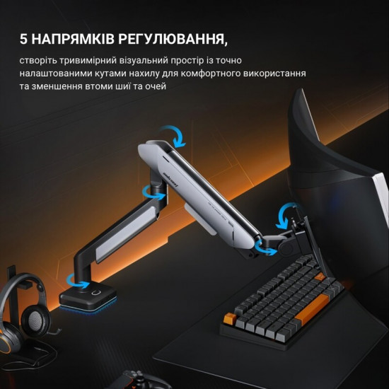 Кронштейн Anda Seat Stealth Pro II RGB 17"-42" Orange (AD-W-A9X-1S-BO) (VESA100х100)