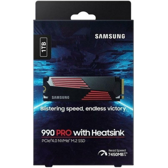 Накопичувач SSD 1ТB Samsung 990 Pro with Heatsink M.2 2280 PCIe 4.0 x4 NVMe V-NAND MLC (MZ-V9P1T0GW)