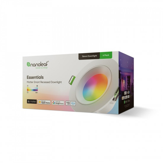 Світильник стельовий Nanoleaf Essentials Matter Smart Recessed Downlight, 6 Вт, Apple HomeKit, 4 шт. (NF080D02-4W3)