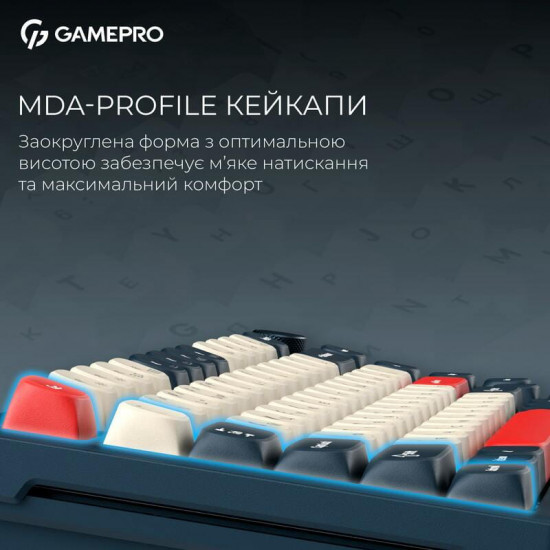 Клавіатура бездротова GamePro Asgard Yord Keychron Super Red Switch Blue (MK266BL)