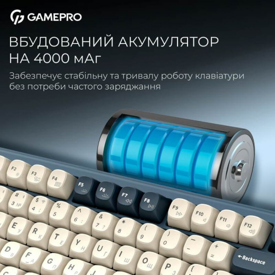 Клавіатура бездротова GamePro Asgard Yord Keychron Super Red Switch Blue (MK266BL)