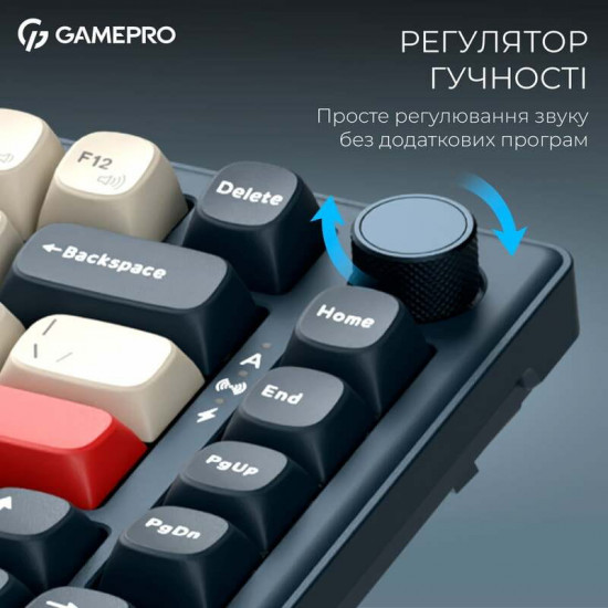 Клавіатура бездротова GamePro Asgard Yord Keychron Super Red Switch Blue (MK266BL)