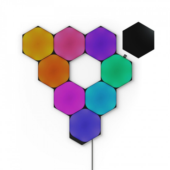 Розумна система освітлення Nanoleaf Shapes Ultra Black Hexagons Starter Kit, Apple HomeKit, 9 шт. (NL42-0102HX-9PK)