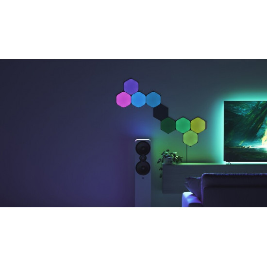 Розумна система освітлення Nanoleaf Shapes Ultra Black Hexagons Starter Kit, Apple HomeKit, 9 шт. (NL42-0102HX-9PK)
