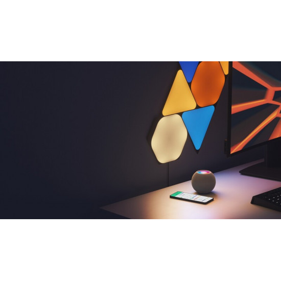 Розумна система освітлення Nanoleaf Shapes Ultra Black Hexagons Starter Kit, Apple HomeKit, 9 шт. (NL42-0102HX-9PK)