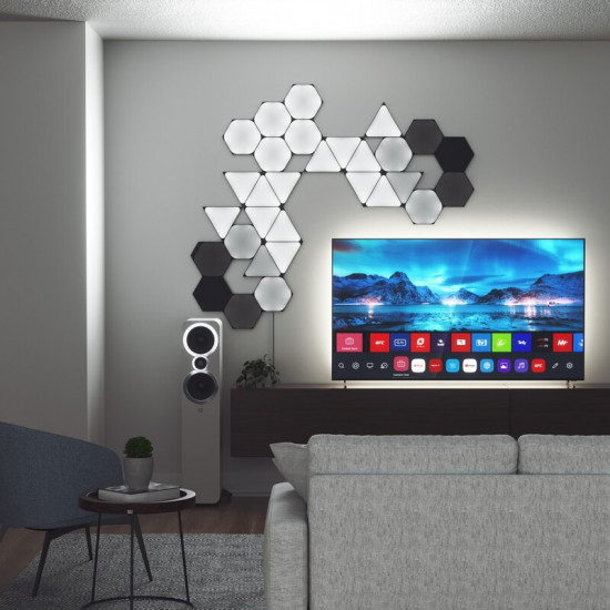 Розумна система освітлення Nanoleaf Shapes Ultra Black Hexagons Starter Kit, Apple HomeKit, 9 шт. (NL42-0102HX-9PK)