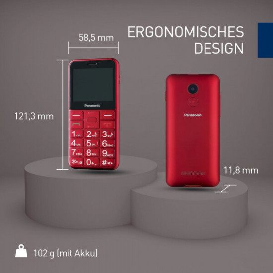 Мобiльний телефон Panasonic KX-TU155 Dual Sim Red (KX-TU155EXRN)