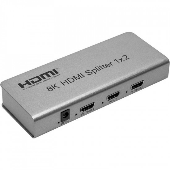 Сплітер PowerPlant HDMI - 2xHDMI, 8K Silver (CA914197)