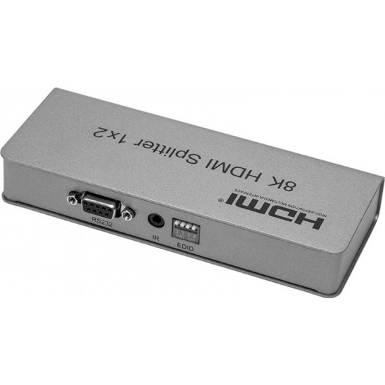 Сплітер PowerPlant HDMI - 2xHDMI, 8K Silver (CA914197)
