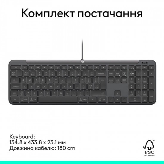 Клавіатура Logitech Signature Slim K620 for Business Graphite (920-013333)