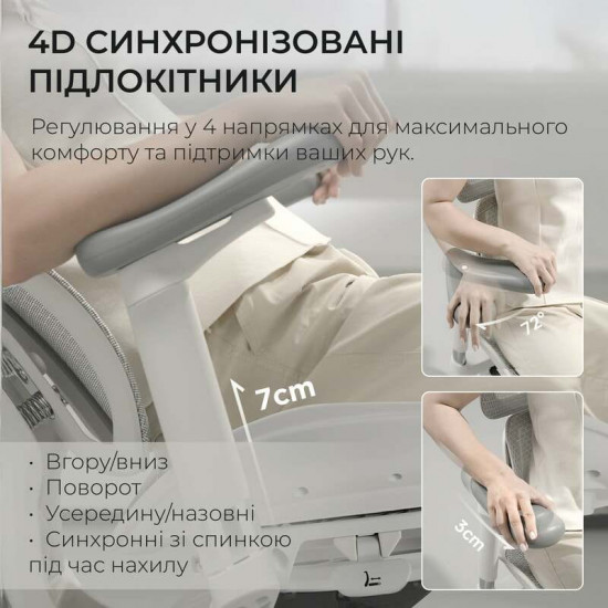 Крісло офісне Sihoo Doro S100 Mesh White (S100-M302)
