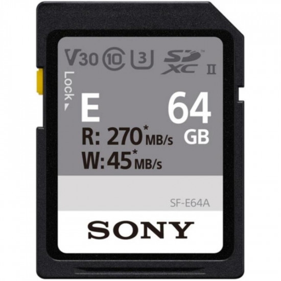 Карта пам`ятi SDXC 64GB UHS-II/U3 Class 10 Sony Entry R270/W45MB/s (SFE64A.ET4)