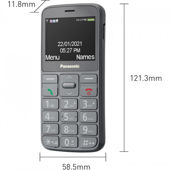 Мобiльний телефон Panasonic KX-TU160 Grey (KX-TU160EXG)