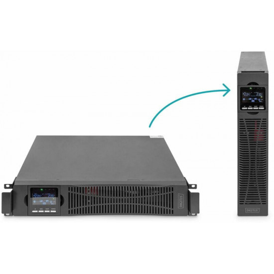 Джерело безперебійного живлення Digitus OnLine Power Module 1000VA LCD, Hardwire In/Out, RS232, USB, Rack/Tower (DN-170107)