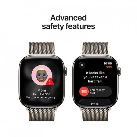 Смарт-годинник Apple Watch Series 11 GPS + Cellular 42mm Natural Titanium Case with Natural Milanese Loop (MF8P4RK/A)