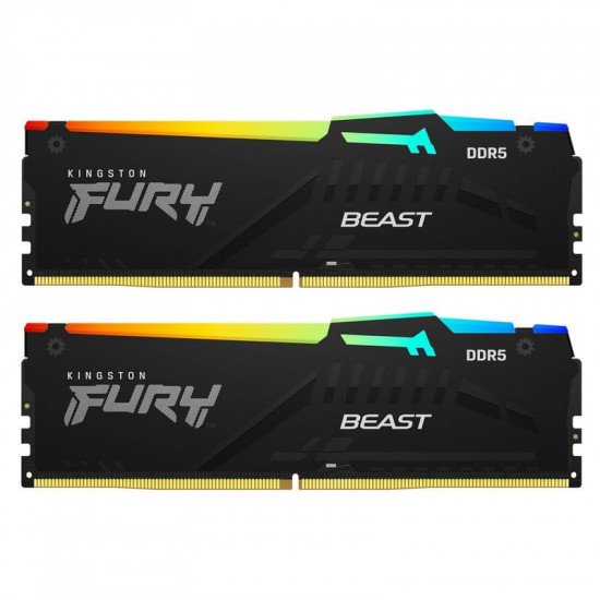 Модуль пам`яті DDR5 2x32GB/5200 Kingston Fury Beast RGB Black (KF552C40BB2AK2-64)