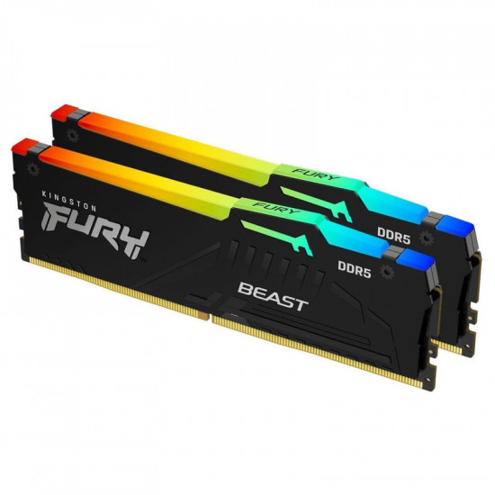 Модуль пам`яті DDR5 2x32GB/5200 Kingston Fury Beast RGB Black (KF552C40BB2AK2-64)