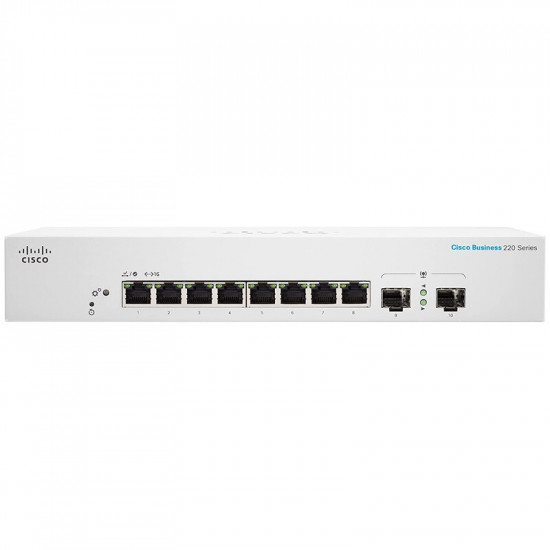 Комутатор Cisco Business CBS220-8T-E-2G-EU (8xGE, 2xSFP, Smart)