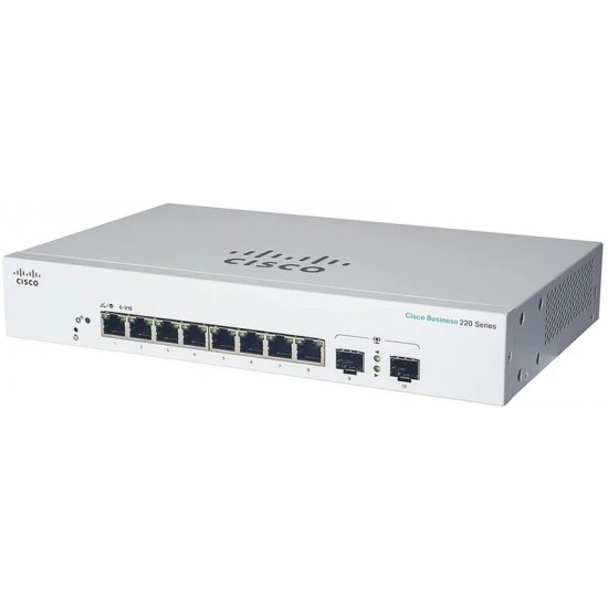 Комутатор Cisco Business CBS220-8T-E-2G-EU (8xGE, 2xSFP, Smart)