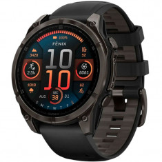 Смарт-годинник Garmin Fenix 8 47mm AMOLED Sapphire Carbon Gray Titanium with Pebble Gray Silicone Band (010-02904-21)