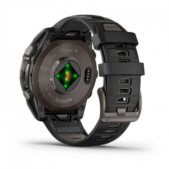 Смарт-годинник Garmin Fenix 8 47mm AMOLED Sapphire Carbon Gray Titanium with Pebble Gray Silicone Band (010-02904-21)