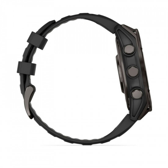 Смарт-годинник Garmin Fenix 8 47mm AMOLED Sapphire Carbon Gray Titanium with Pebble Gray Silicone Band (010-02904-21)