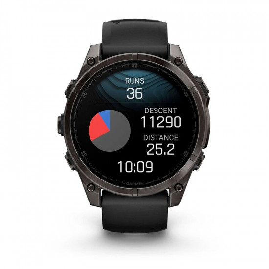 Смарт-годинник Garmin Fenix 8 47mm AMOLED Sapphire Carbon Gray Titanium with Pebble Gray Silicone Band (010-02904-21)