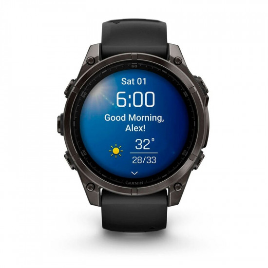 Смарт-годинник Garmin Fenix 8 47mm AMOLED Sapphire Carbon Gray Titanium with Pebble Gray Silicone Band (010-02904-21)
